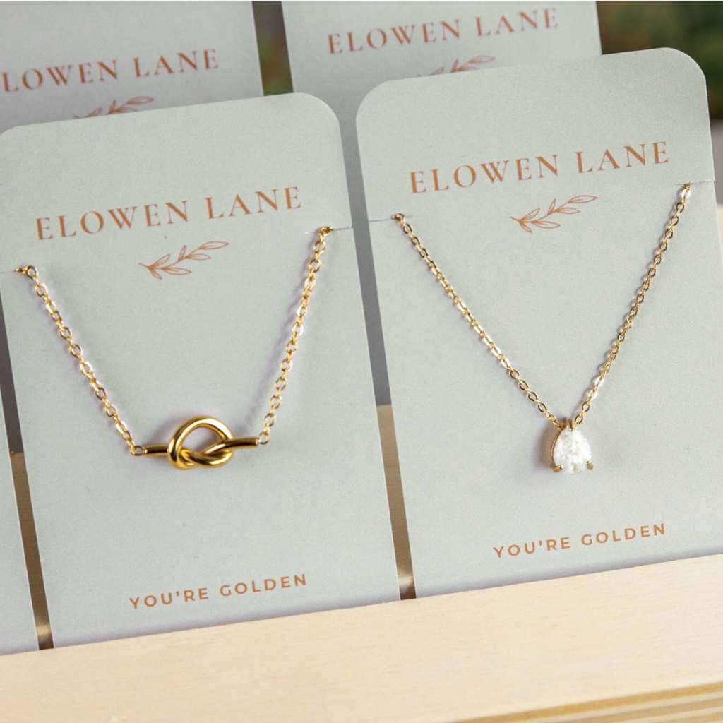 Minimalist Dainty White Opal Teardrop Necklace