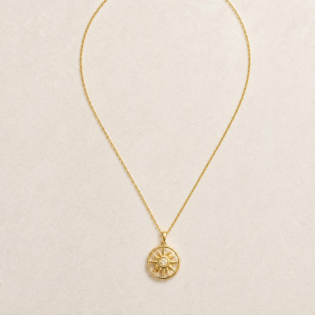Gold Sunburst Necklace, Celestial Necklace for Her, Magical Gift for Her, Birthday Gift for Her, Meaningful Sun Jewellery