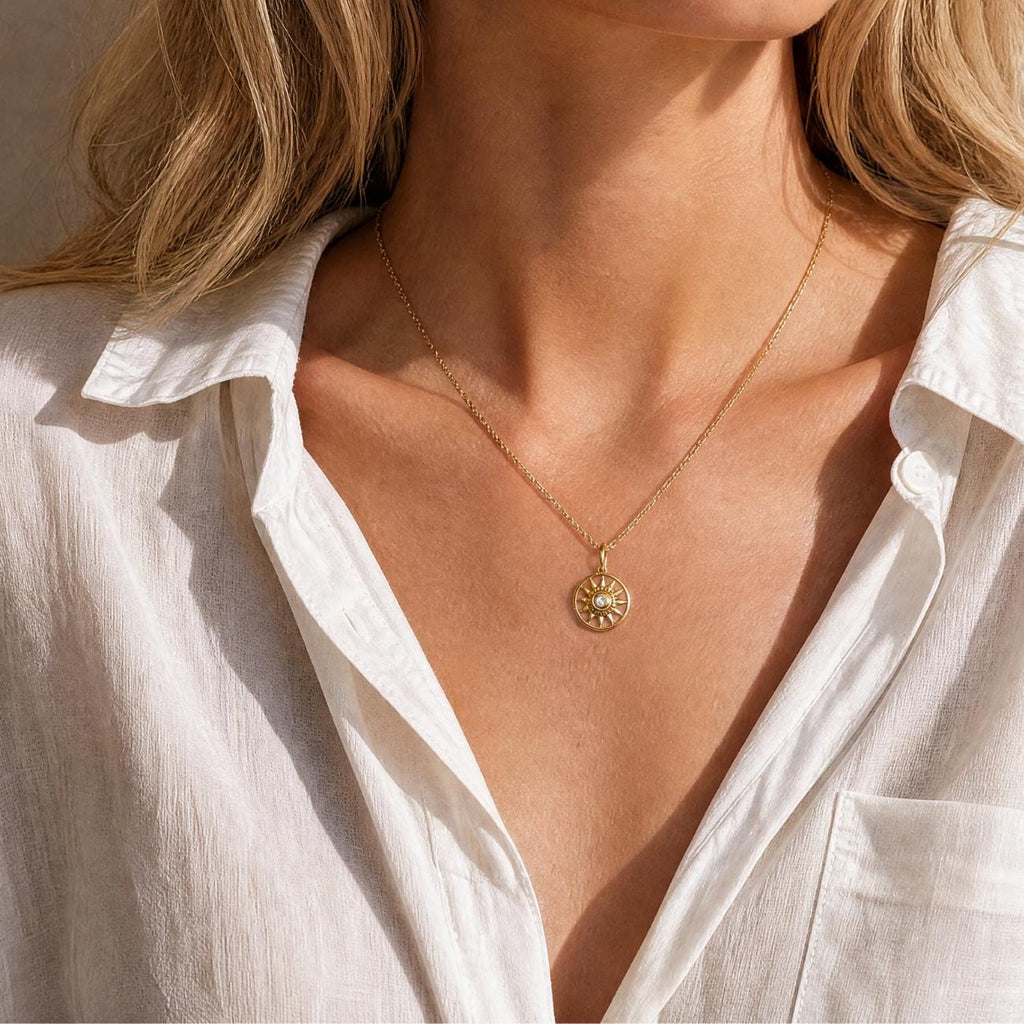 Gold Sunburst Necklace, Celestial Necklace for Her, Magical Gift for Her, Birthday Gift for Her, Meaningful Sun Jewellery
