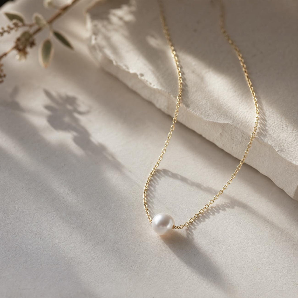 Dainty Pearl Necklace, Tiny Pearl Pendant, Minimalist Jewellery, June Birthstone Gift, Bridesmaid Gift
