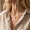 Mother of Pearl Flower Necklace, Gold Plated, Nature Inspired Floral Jewellery