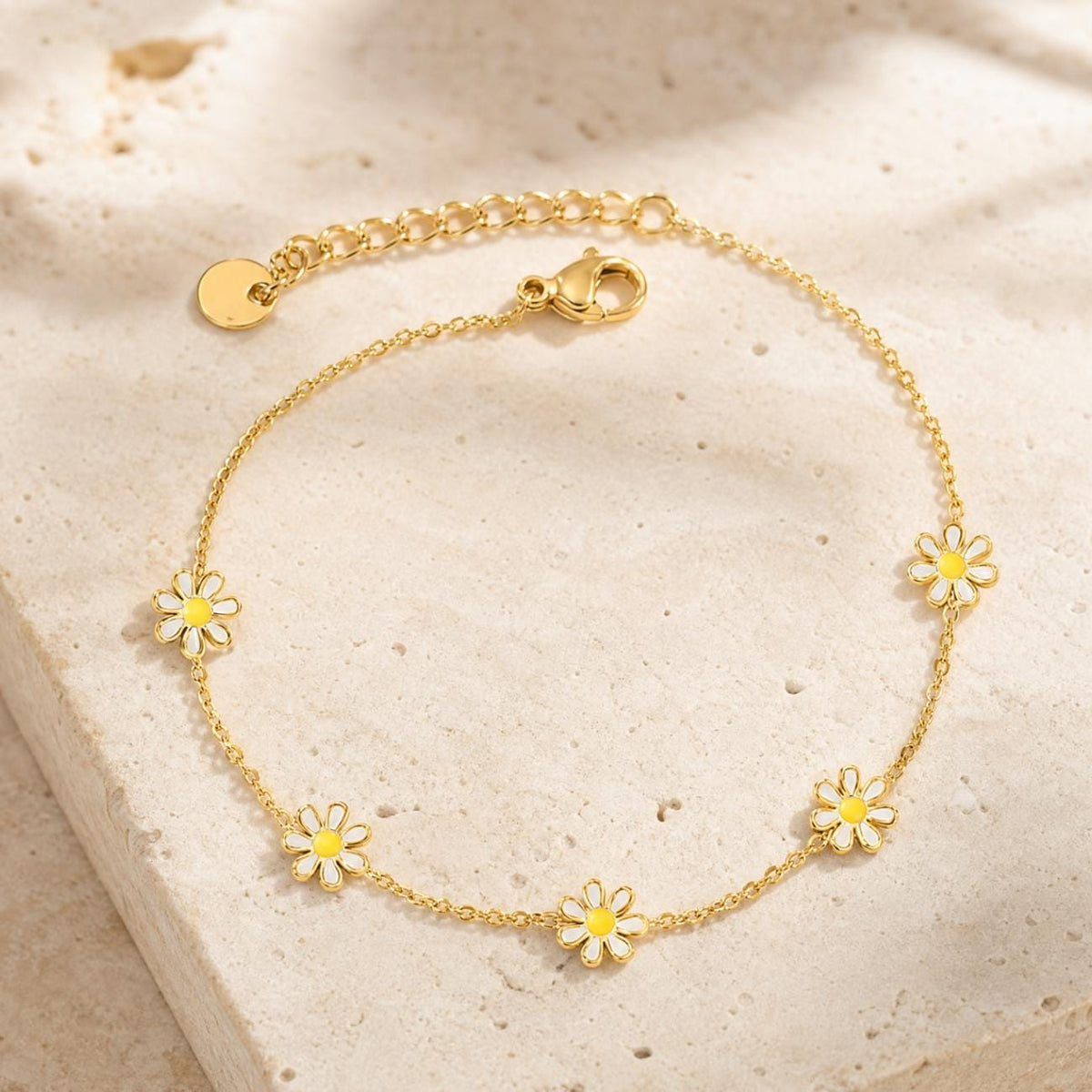 Dainty Daisy Bracelet, Flower Bracelet, Birthday Gift for Her, Waterproof Summer Jewellery