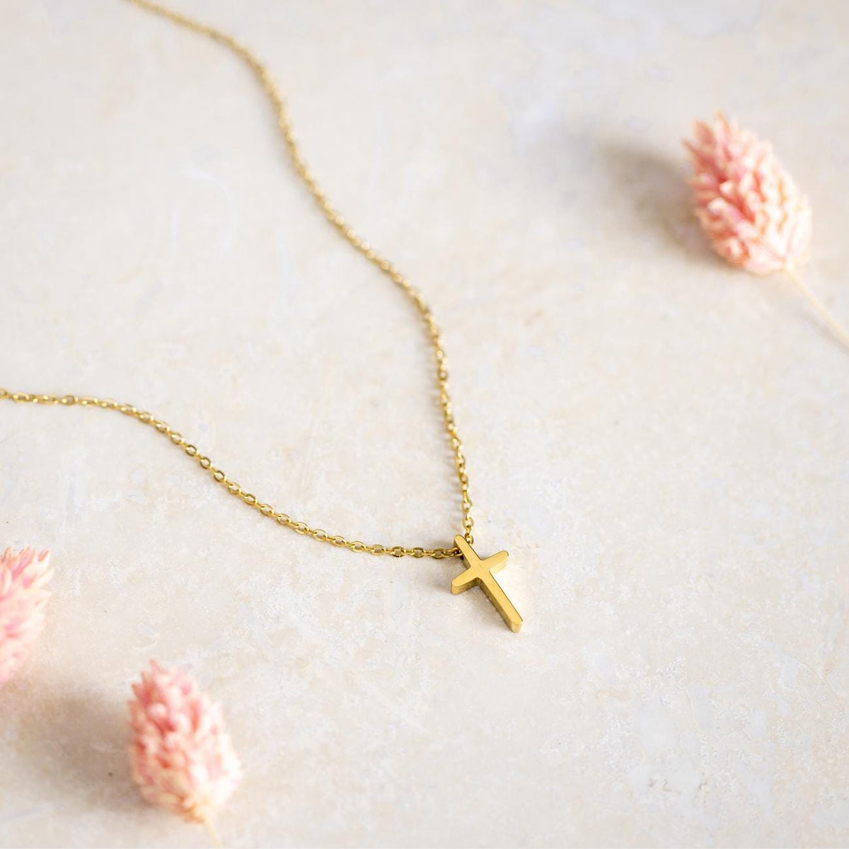 Gold Cross Necklace, Dainty Cross Pendant, Minimalist Christian Jewellery, Faith Necklace, Religious Gift for Her, Birthday Gift