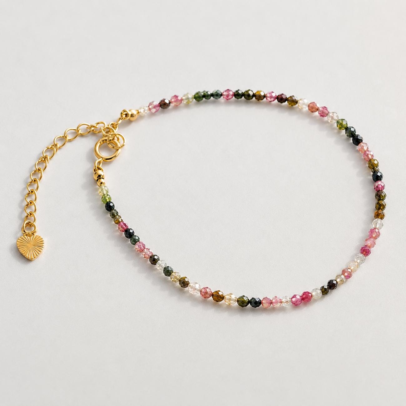 Rainbow Tourmaline Bracelet, Dainty Gemstone Bracelet, Genuine Tourmaline Jewellery, Colourful Beaded Bracelet, Birthday Gift for Her