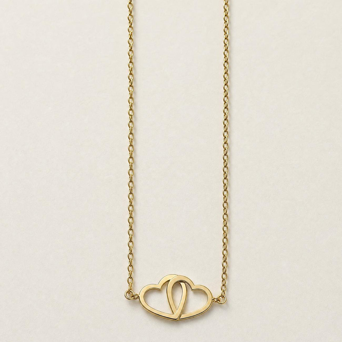 Linked Hearts Necklace, Interlocking Double Hearts, Meaningful Love Gift for Her, Girlfriend Wife Anniversary Gift, Gold Heart Jewellery
