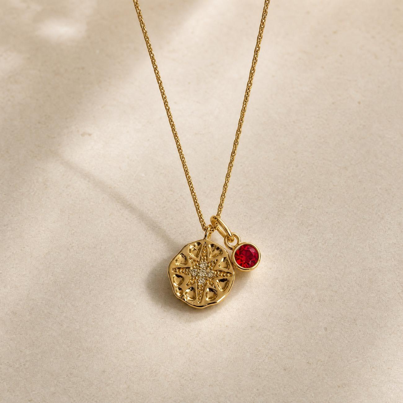 Personalised Birthstone Necklace with Guiding Star, Gold North Star Necklace, Custom Birth Month Jewellery, Birthday Gift for Her, Daughter