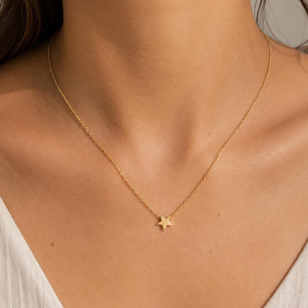 Gold Star Necklace, Dainty Star Pendant, Celestial Star Birthday Gift for Her, Daughter Gift