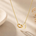 Linked Hearts Necklace, Interlocking Double Hearts, Meaningful Love Gift for Her, Girlfriend Wife Anniversary Gift, Gold Heart Jewellery