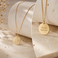 Personalised Hammered Disc Necklace, Engraved Secret Message Necklace, Textured Pendant, Custom Necklace for Her