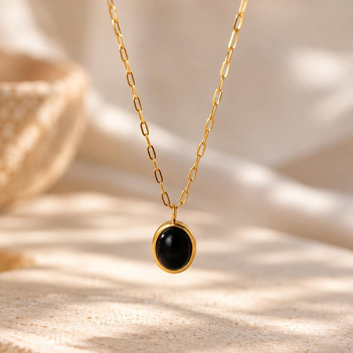 Black Opal Necklace, October Birthstone Jewellery, New Beginnings Pendant