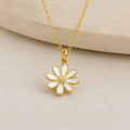 Daisy Necklace, 18K Gold Plated White Enamel Flower Pendant, Dainty Floral Necklace, New Beginnings Gift for Her