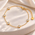 Station Bracelet, Dainty Waterproof Bracelet, Tarnish Resistant Gold Bracelet, Minimalist Everyday Jewellery