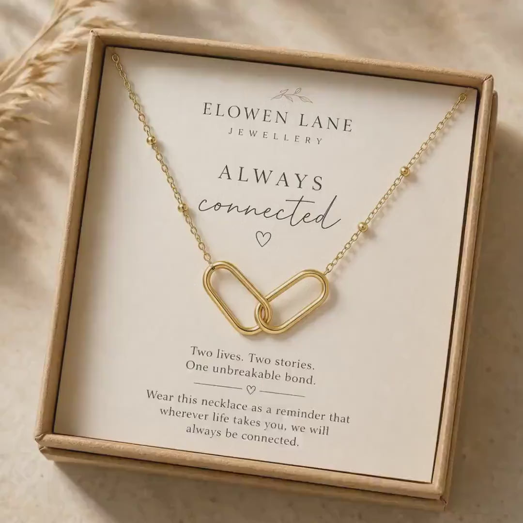Interlocking Link Necklace, Meaningful Jewellery, Carded Necklace Gift for Her